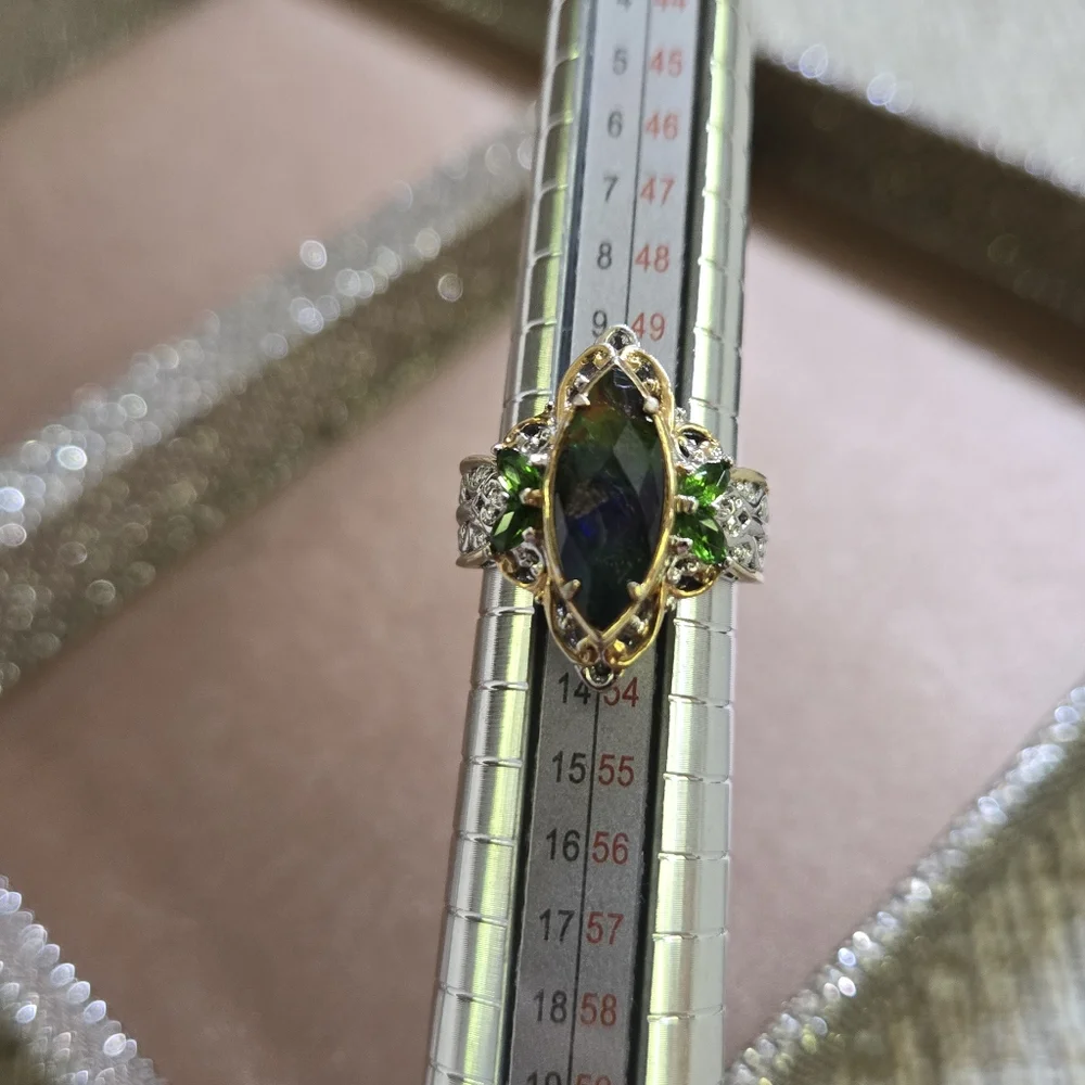 Gems En Vogue Two-Tone Ammolite Ring